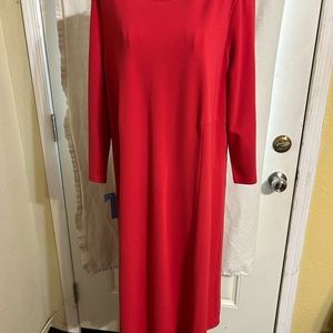 Red dress with scarf